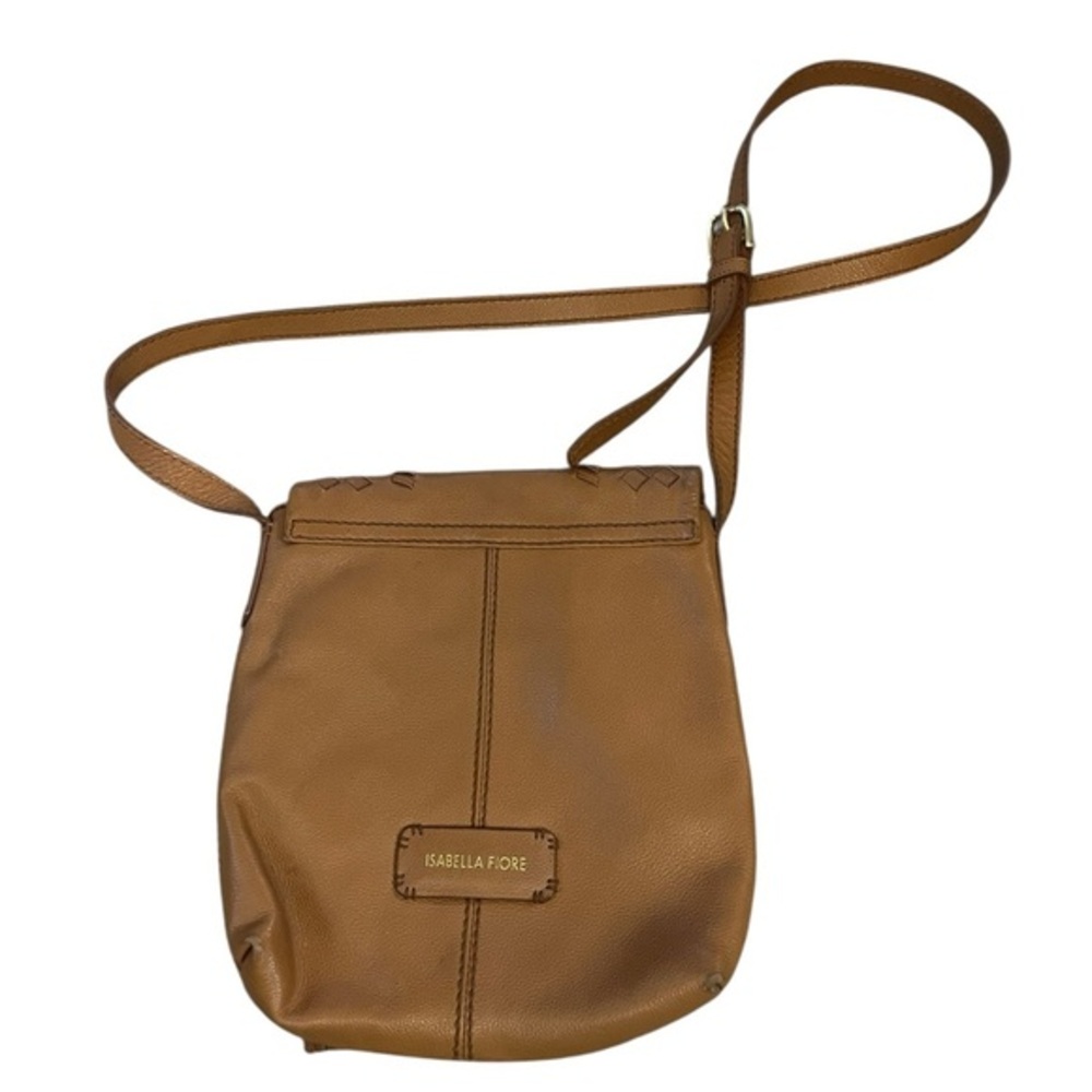 Isabella Fiore Camel 🐪 Tan Crossbody Bag with woven detail and tassel